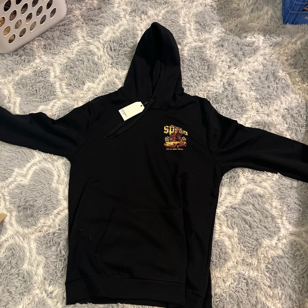 Black Hoodie with Graphic Print nwt no cats 🐱 we do have dogs smoke free home